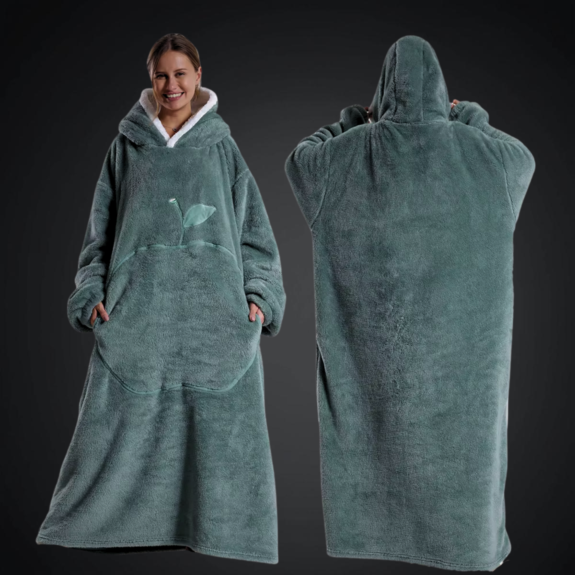 CozyWear Hooded Apple Blanket