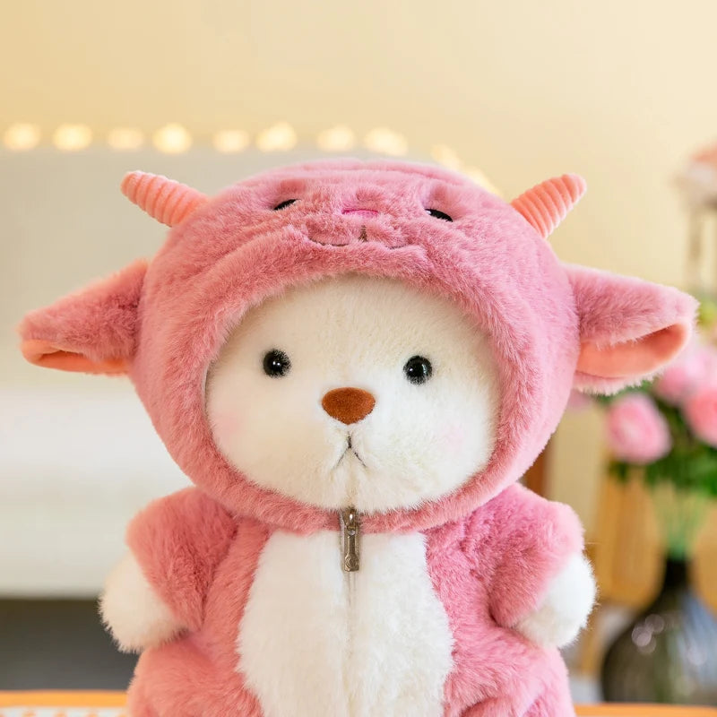 Kawaii Bear Plush Toy Stuffed Animals Teddy Bear Wear Suit Soft Doll Birthday Christmas Gifts for Boy Girl